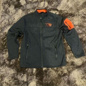Gray and Orange Oregon State Full-Zip Jacket